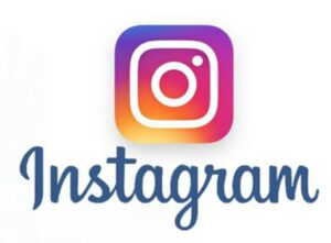 Instagram icon, camera outline with colorful background